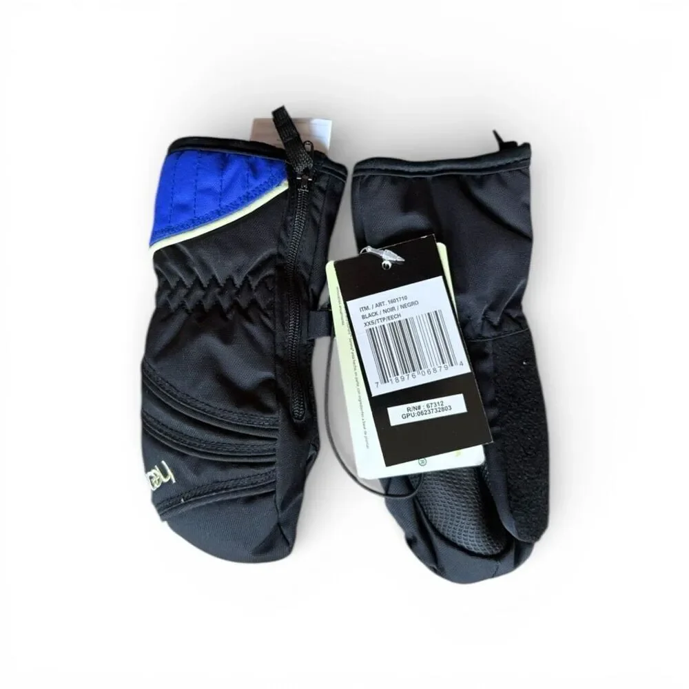 New Youth Kids Boys Unisex HEAD Black & Blue DuPont Winter Mittens Gloves - XXS